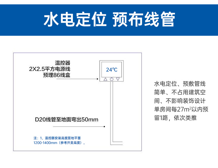 电地暖安装水电定位预布管线图